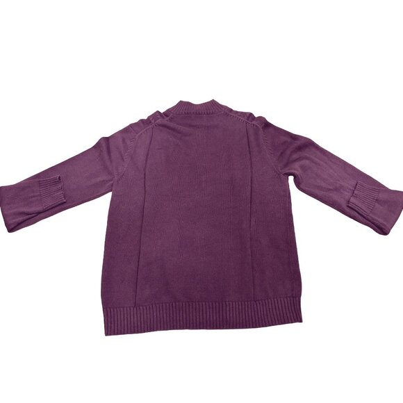 Calvin Klein Mens XL Maroon All Cotton Cable Knit Half Zip Sweater - Picture 12 of 12